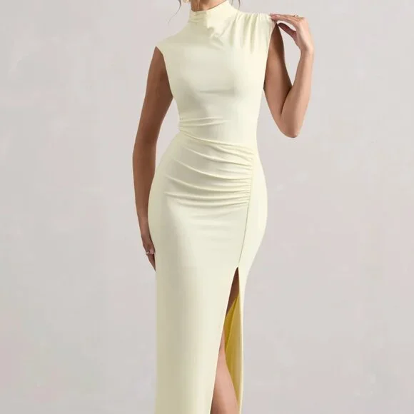 Club L London | Dresses | Club L London Lanetta Cream Ruched